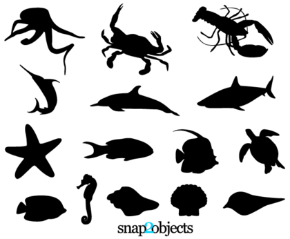 Free Sea Life Vector Silhouettes