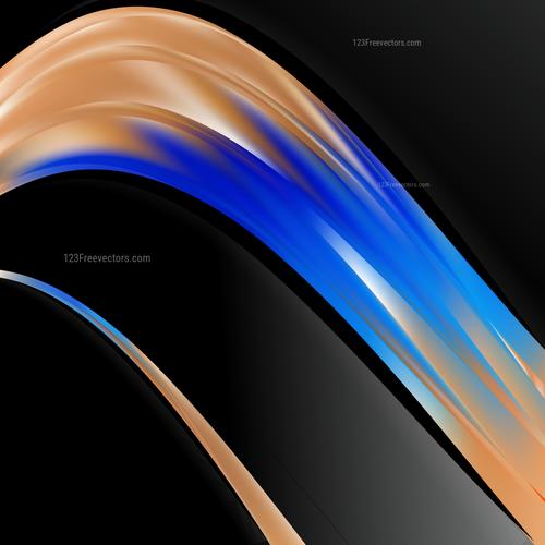 Black Blue and Brown Wave Business Background