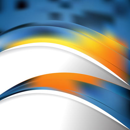Abstract Blue and Orange Wave Business Background