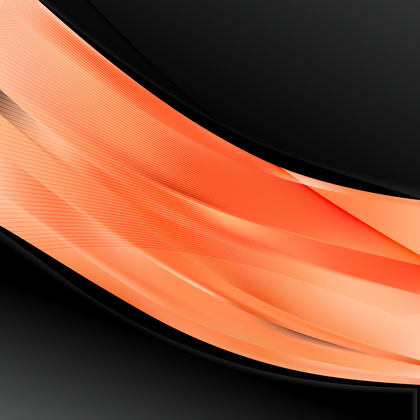 Abstract Orange and Black Wave Business Background Design Template
