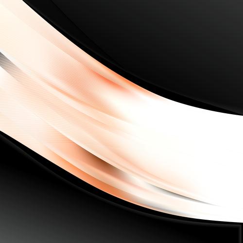 Abstract Orange Black and White Wave Business Background Design Template
