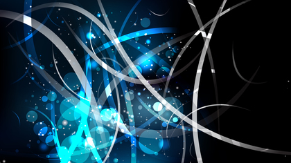 Abstract Black and Blue Bokeh Lights Background Illustrator