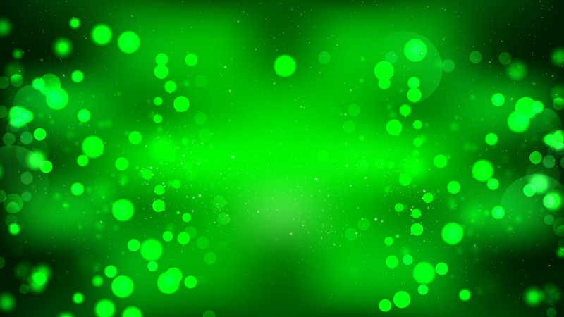 Abstract Cool Green Blurry Lights Background