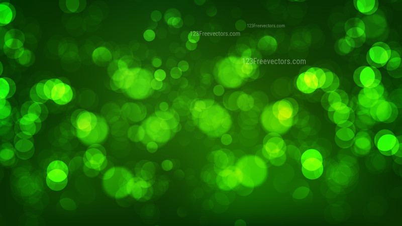 Abstract Dark Green Blurry Lights Background