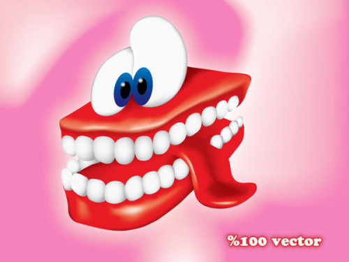 Smiling Cartoon Teeth Free Vector