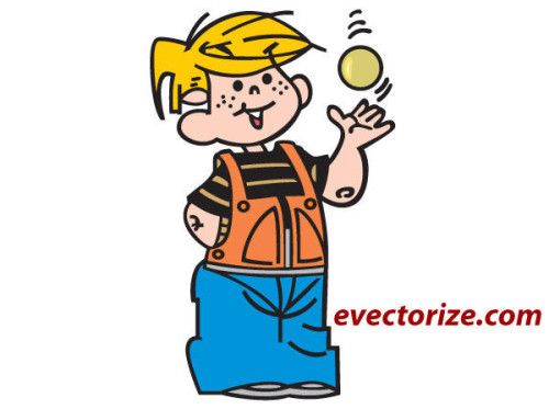 Boy Tossing Ball Cartoon Clip Art