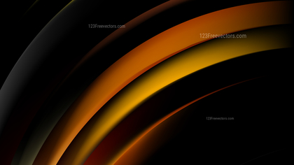 Abstract Orange and Black Curved Stripes Vector Illustration