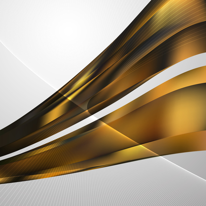 Black and Gold Curved Lines Background Vector Illustration