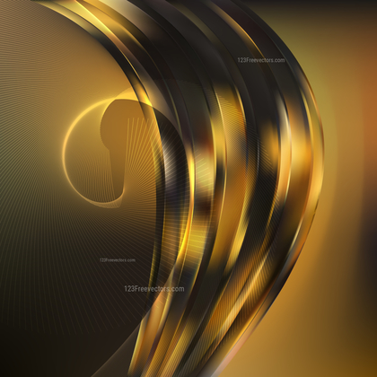 Black and Gold Curved Lines Background