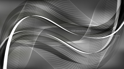 Abstract Dark Grey Curved Lines Background Vector Illustration