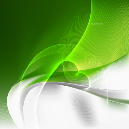 Abstract Green and White Curved Lines Background