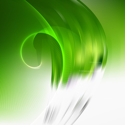 Green and White Wavy Lines Background