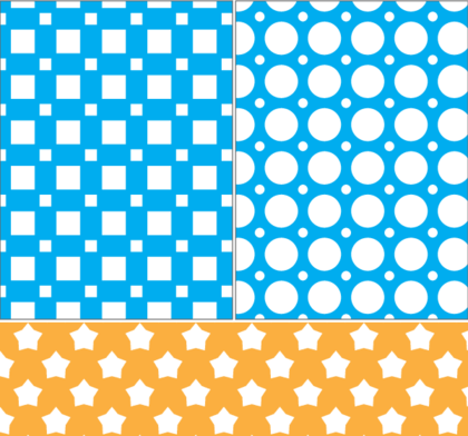 Square, Circle and Stars Vector Seamless Pattern