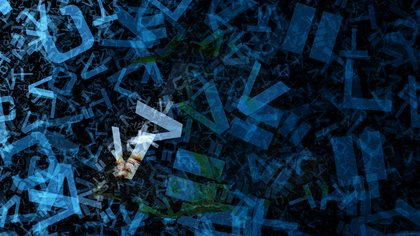 Black and Blue Chaotic Letters Texture