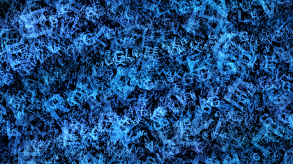 Black and Blue Chaos Alphabet Letters Texture Background