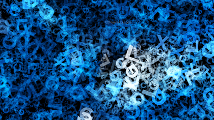 Black and Blue Scattered Alphabet Texture Background