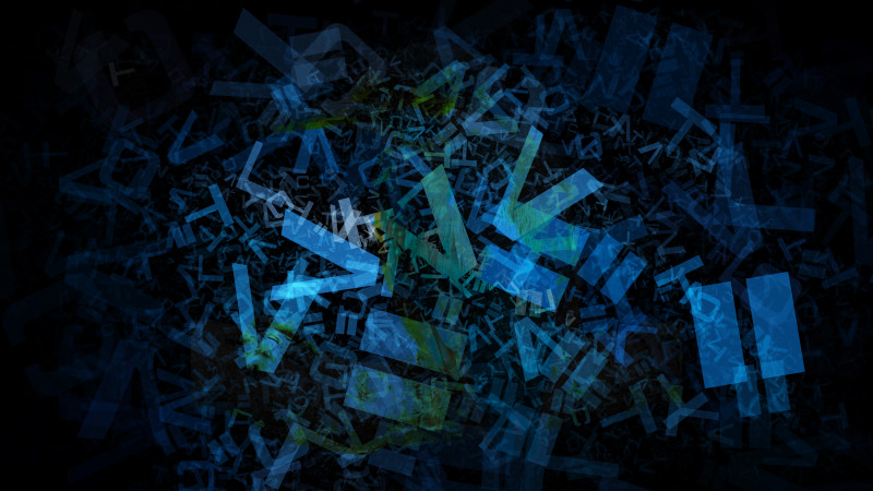 Black and Blue Letters Texture Image
