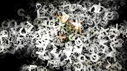 Black and White Chaotic Letters Texture Image
