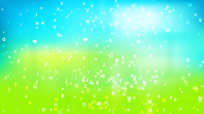 Blue and Green Scattered Letters Background