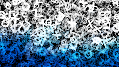 Blue Black and White Chaos Alphabet Letters Texture Background Image
