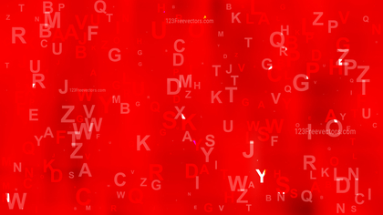 Bright Red Alphabet Letters Background Vector Art