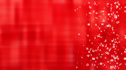 Abstract Bright Red Scattered Letters Background Vector Image