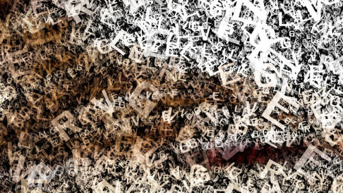 Brown and Grey Chaotic Letters Texture Background Image