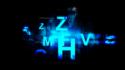 Cool Blue Scattered Alphabet Background Vector Graphic