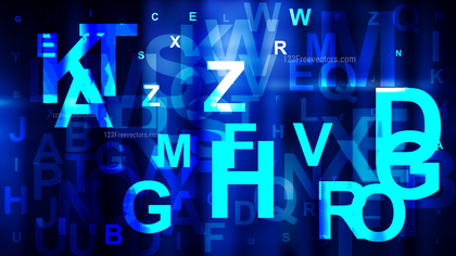 Abstract Cool Blue Scattered Letters Background
