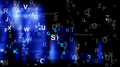 Abstract Cool Blue Scattered Alphabet Background Vector