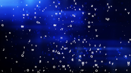 Abstract Cool Blue Scattered Alphabet Background