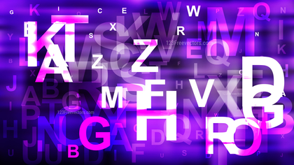Abstract Purple Black and White Scattered Alphabet Letters Background