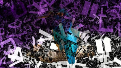 Purple Black and White English Alphabet Texture Background