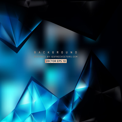 Abstract Blue Black Polygonal Triangular Background Template
