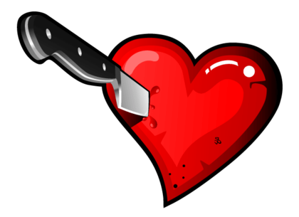 Stabbing Heart with Knife Vector Free