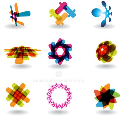 Colorful Abstract Logotype Design Shapes Vector