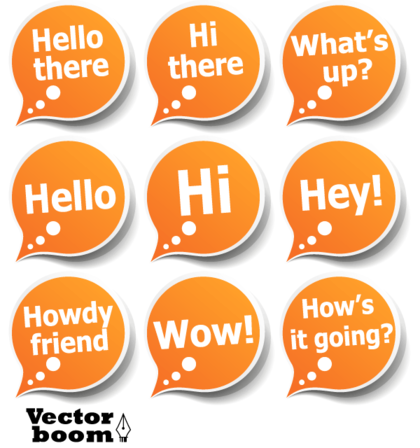 Vector Pack – Speech Bubble Stickers with Greeting Messages