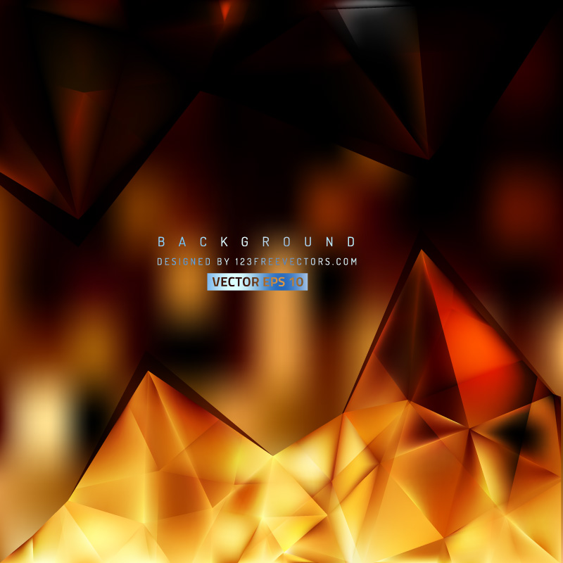 Black Orange Fire Polygonal Triangular Background Design