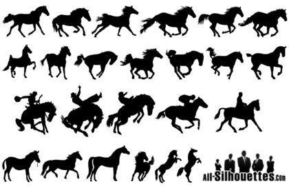 Free Vector Horse Silhouettes Pack