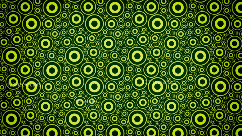 Black Green and Yellow Seamless Circle Background Pattern Image