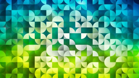 Abstract Blue and Green Quarter Circles Background