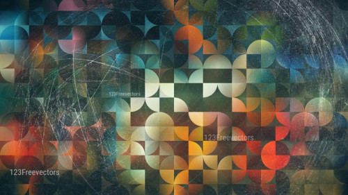 Abstract Blue Orange and Black Quarter Circles Background Image