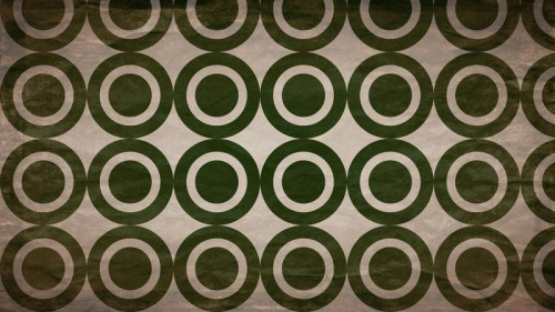Brown and Green Seamless Geometric Circle Background Pattern Image