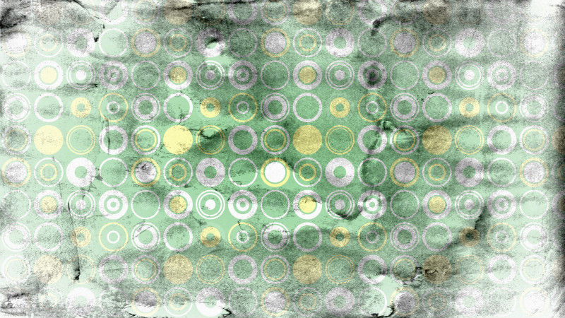 Grey Green and Yellow Seamless Circle Grunge Pattern Background Graphic