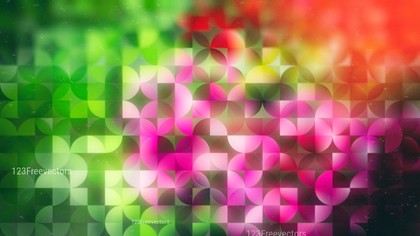 Pink Red and Green Abstract Quarter Circles Background