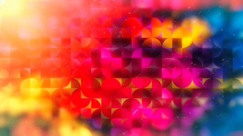 Red Orange and Blue Abstract Quarter Circles Background