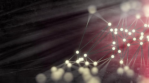Connecting Dots and Lines Beige Red and Black Blur Background Design