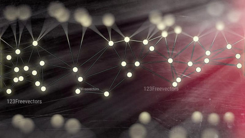 Connecting Dots and Lines Beige Red and Black Blurred Background