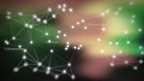 Connecting Dots and Lines Green Brown and Black Blurred Background Graphic