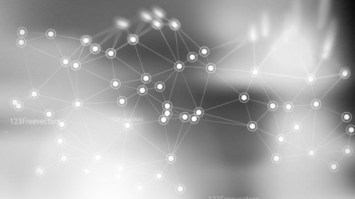Grey Blurred Connected Lines and Dots Background